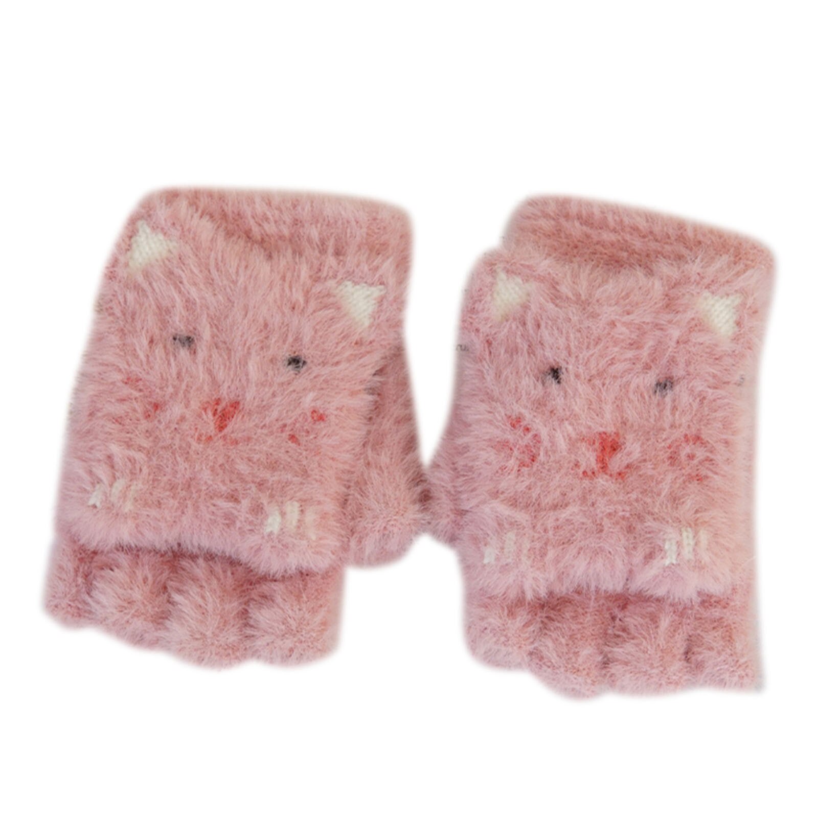 Hotest freundlicher Junge Mädchen Neue Nette Winter Warme Kaschmir Gestrickte Clamshell Handschuhe: heiß rosa