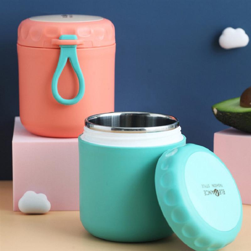 Stainless Steel Insulated Lunch Box Soup Holder Portable Food Container For Picnic School Office Hand-Held Soup Cup Thermos