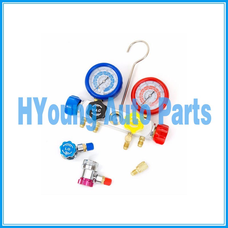 auto air AC Manifold Gauge Set R134a r134 R410A R404A R22 with Hoses Coupler Adapters