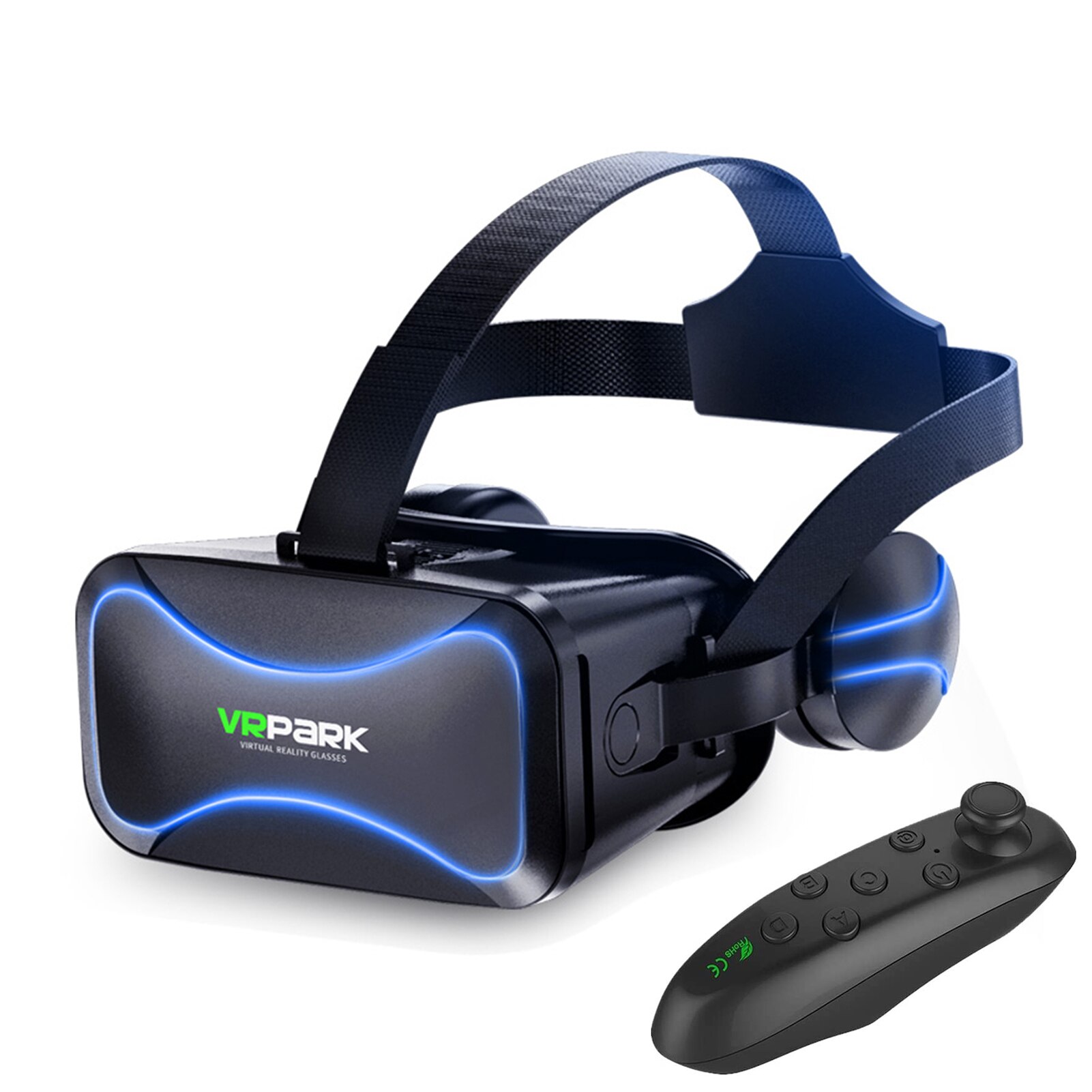 Gafas VR con controlador, dispositivo ajustable de con mango, conjunto de gafas VR, equipo de juego: Default Title