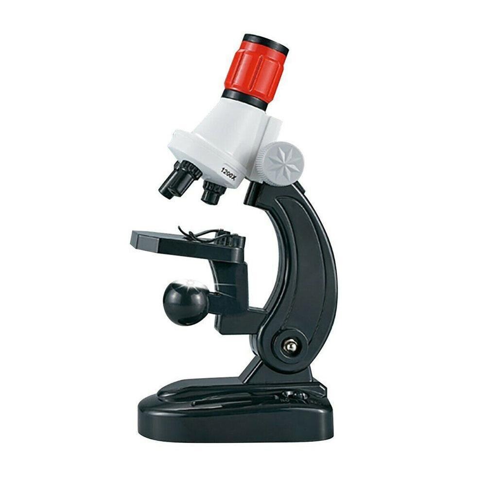 Children's Microscope Science Kit Plastic Beginner Kit 400X 100X Children's Science 1200X Magnification LED Toys Microscope E5B4: B
