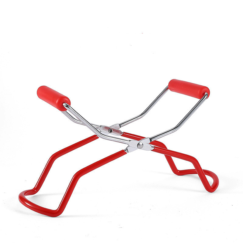 Inblikken Pot Lifter Met Handgreep Gegalvaniseerde Ijzer Kan Tang Clip Hittebestendigheid Anti-Clip Pot Glazen Fles Houder keuken: Red red handle