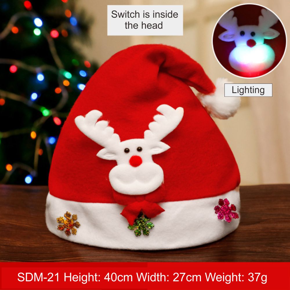 Kerst hoed Kerst kinderen adult Snowman gewei modellering avond cap: 21