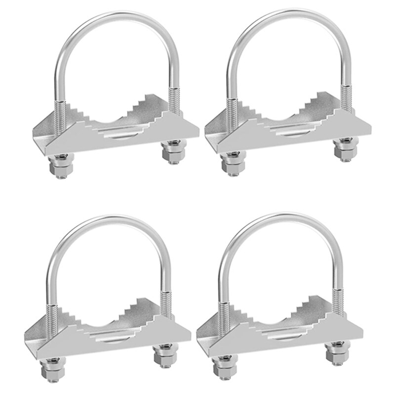 4 Set Antenna Mast Pipe Clamp With V Jaw Block And U Bolt All Anti-Rust Finished For TV CB Ham Antenna Or Panel Pipe: Default Title