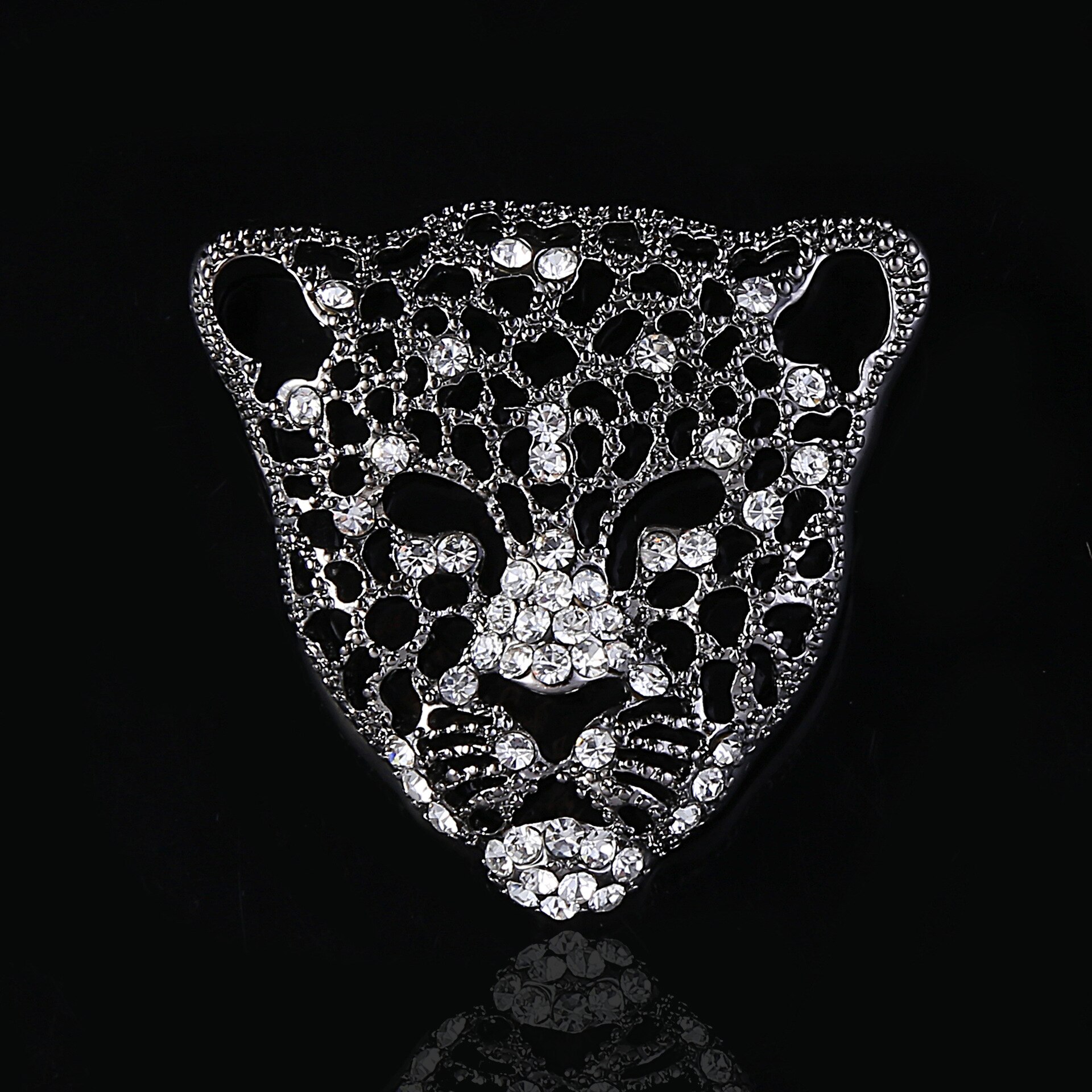 Charm Rhinestone Retro Hollow Leopard Head Broches Voor Man Mode-sieraden Luxe Mannelijke Ornamenten