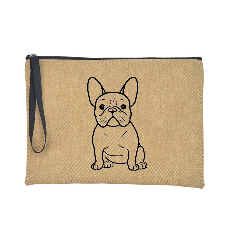 French Bulldog Purse Women Shopping Large Wallet Female Clutch Summer Beach Tote Handbag Travel Toiletries Card Keys Storage Bag: Q00141-A012BR-S