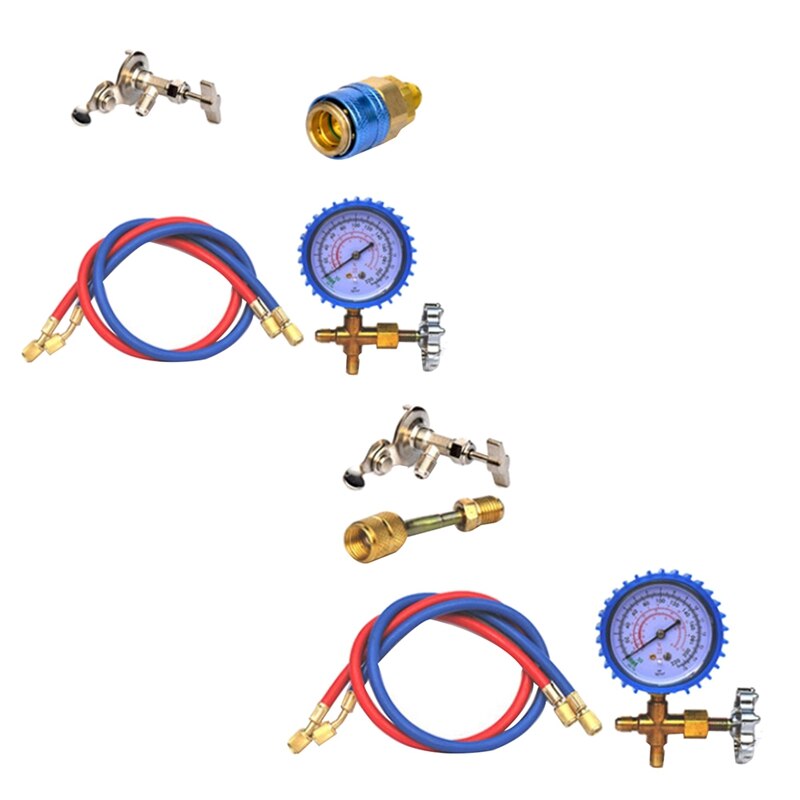 R22, Kit de herramientas de adición de fluoruro de aire acondicionado refrigerante, medidor de Gas fresco común de freón para aire acondicionado de coche