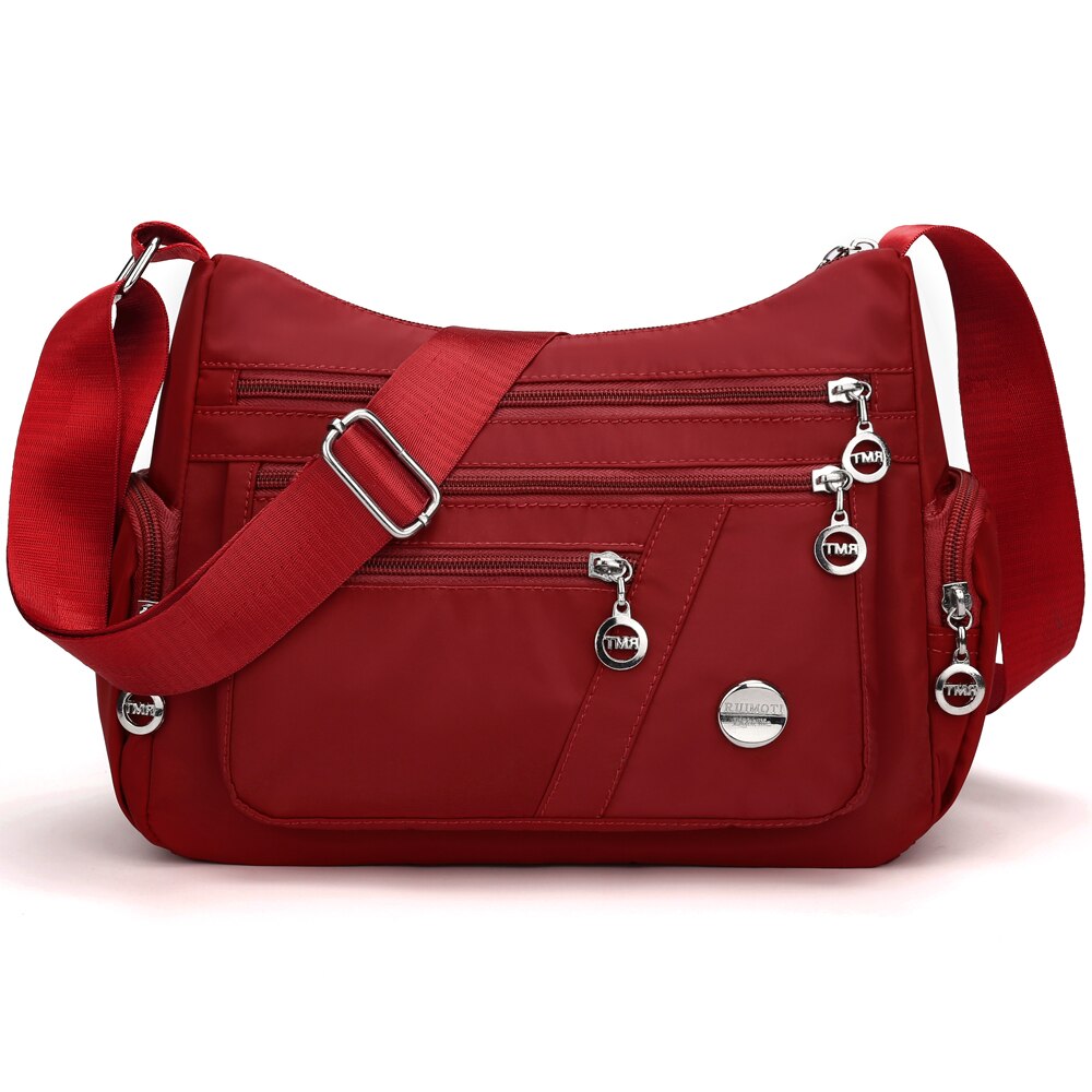 Crossbody taske skuldertaske til kvinder afslappet vandafvisende messenger håndtaske til shopping rejsefest: Rød