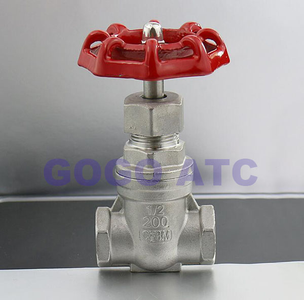 stainless steel screwed gate valve DN25 1 inch DN32 1-1/4" BSP female valve high temperature water pipe gate valve