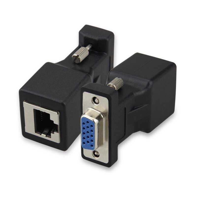 VGA Extender Male to LAN CAT5e/6 RJ45 Network Ethernet Cable Up to 20M Female Adapter VGA UTP for PC Laptop Computer Projector