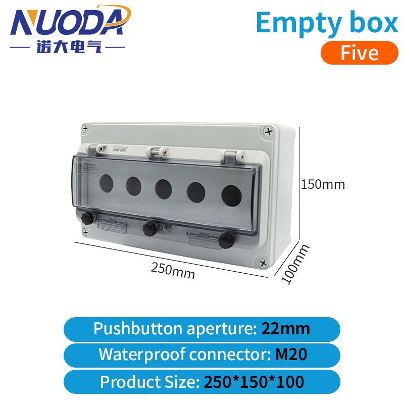Emergency Stop Control Box Outdoor Button Switch Box With Protective Cover Waterproof Urgent Stop Button Control Box IP67: Brown