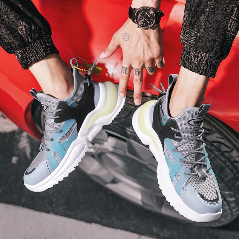Flut Schuhe Männer Sommer Trend Schuhe Gittergewebe Sport Schuhe Erhöht Netz verrotten Papa Schuhe Sommer Atmungs männer Dämpfung Schuhe