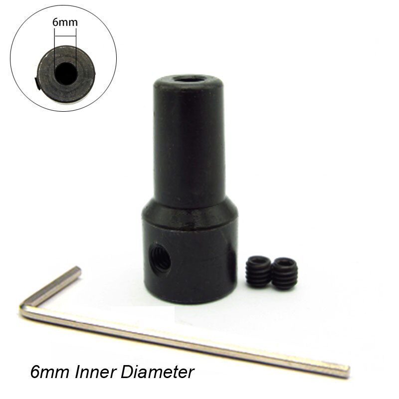 Borepatron adapter stål boreklemme kobling stikforbindelsesstang til 4mm 5mm 6mm 8mm motoraksel borepatron: 6mm stang med skruenøgle