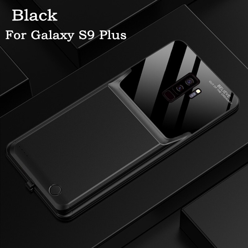 External Battery Charger Cases for Samsung Galaxy S9 Portable Power Bank Battery Charging Case for Galaxy S9 Plus Battery Case: Black For S9 Plus