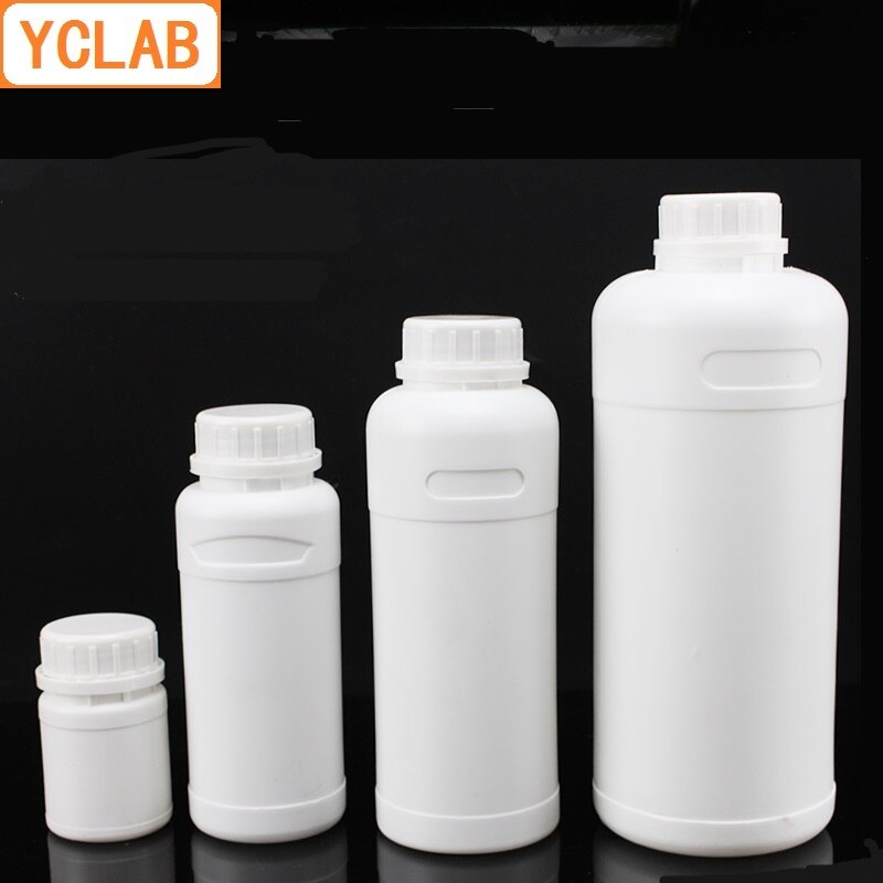 YCLAB 500mL HDPE Fluorinated Bottle Thick Wall Plastic Retention Sample Laboratory Chemistry Equipment