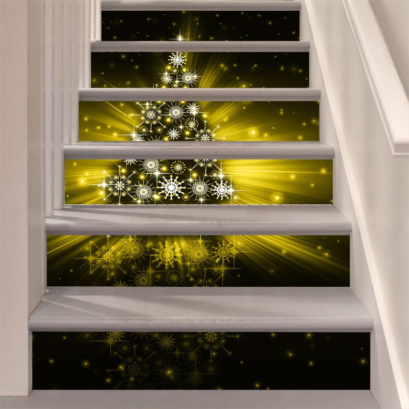 One Wall Stickers Christmas Tree Stair Stickers 3D Waterproof DIY Wall Stickers 634E