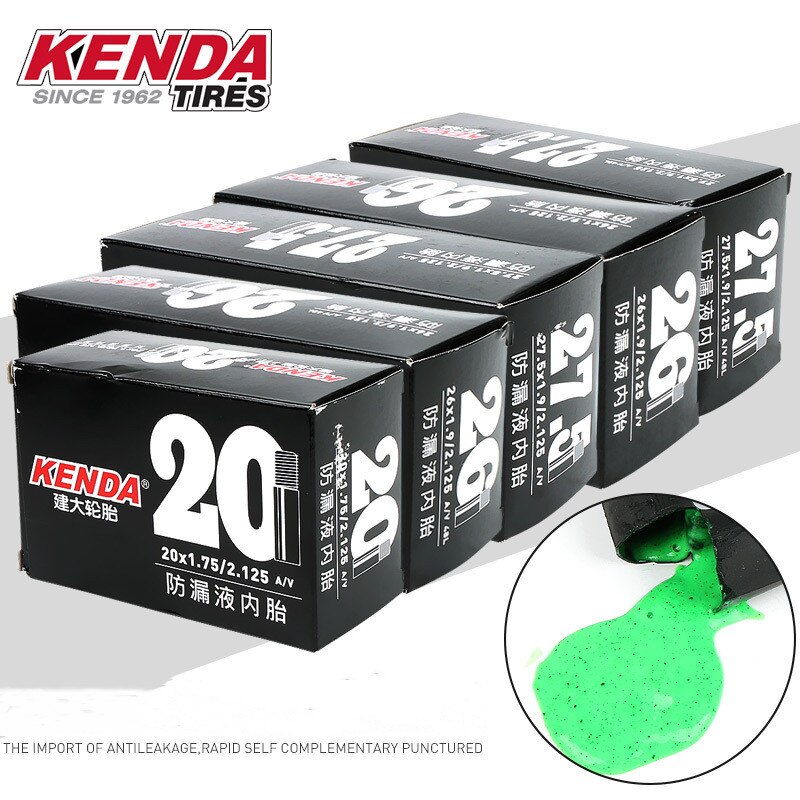 KENDA Tire 26/27. 5x1.9/2.125AV48L bouche de gaz prolongée liquide étanche auto-réparation VTT pièces de vélo de chambre à air