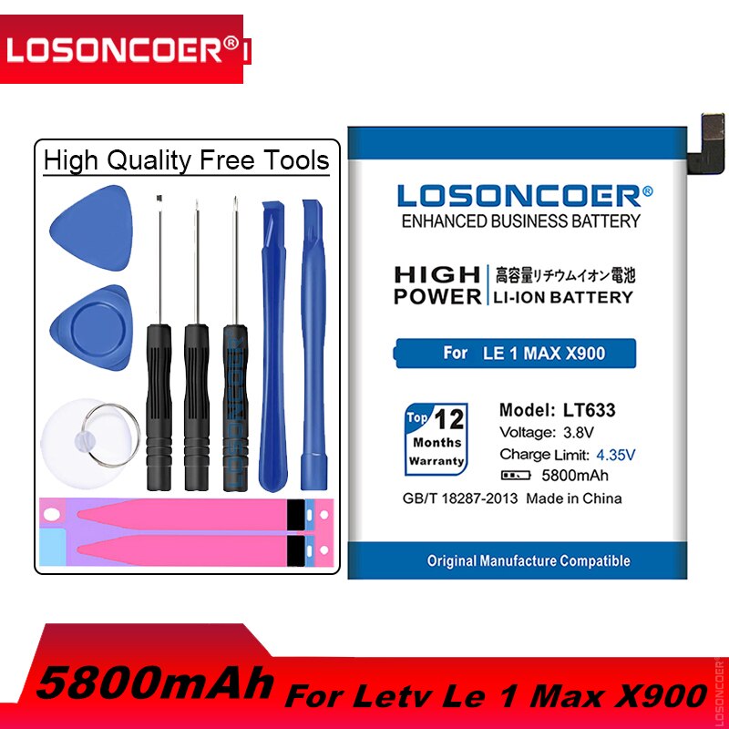 Batterie 6300mAh pour LeEco Letv Le MAX 2 X821 X820 X822 1 Max X900 Pro 3 X650 X728 X720 X722, LTF26A LTF23A LTF21A LTH21A