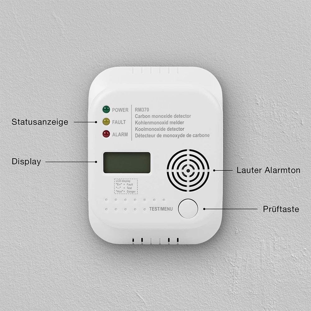 Carbon Monoxide Detector Household CO Exceed Alarm Meter Honeycomb Coal Soot Smoke Smart Sensor Gas Analyzer High Sensitivity