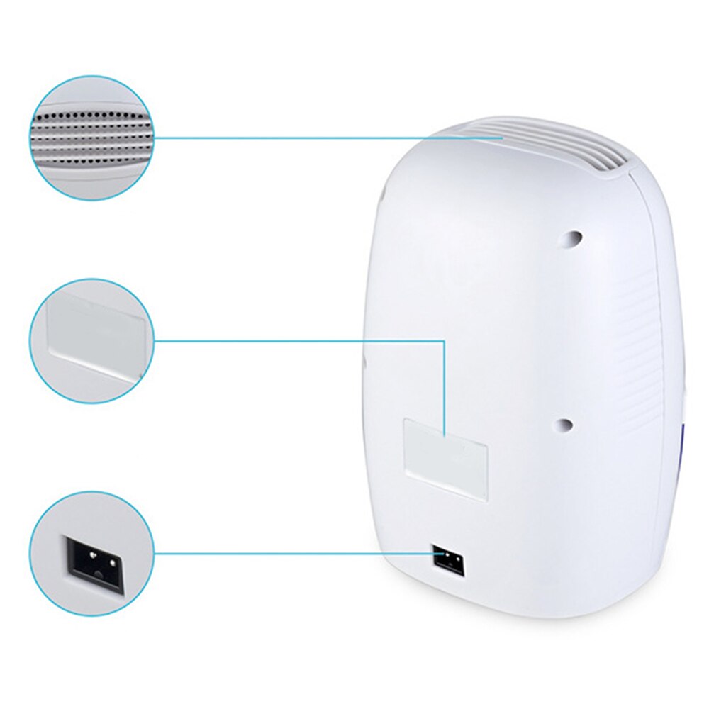 Mini Dehumidifier Air Dryer Moisture Absorber Electric Cooling Dryer 500ML Low Noise Cabinet Dehumidifier