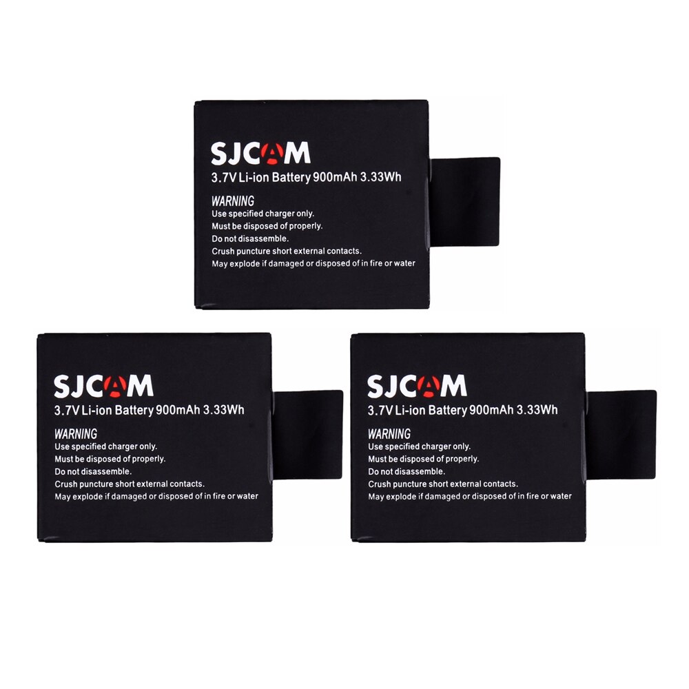 Batería Para SJCAM 5000 sj 7000 sj 4000, batería eken sj5000 sj6000 sj7000 SJ8000 SJ9000 M10, baterías + SJ4000 LCD, 3 lotes de carga: 3pcs batteries