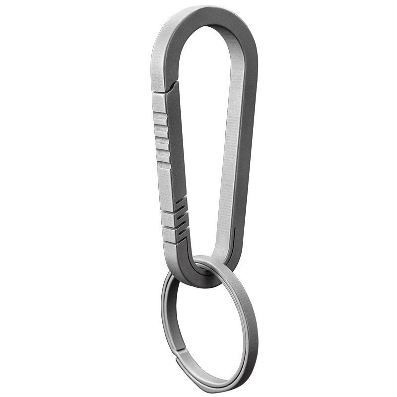 Titanium Legering Sleutelhanger Rugzak Lichtgewicht Opknoping Gesp Outdoor Karabijnhaak Roest-Proof Quick Rebound 4.6Cm/6.6Cm Optionele: A Large Gray  Ring