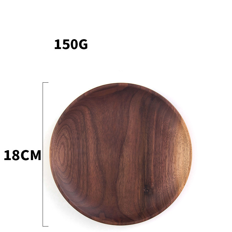 Rectangle Black Walnut Wood Pan Plate Fruit Dishes Saucer Tea Tray Dessert Dinner Bread Pizza Wood Plate Tea tray: JJ1439-18CM