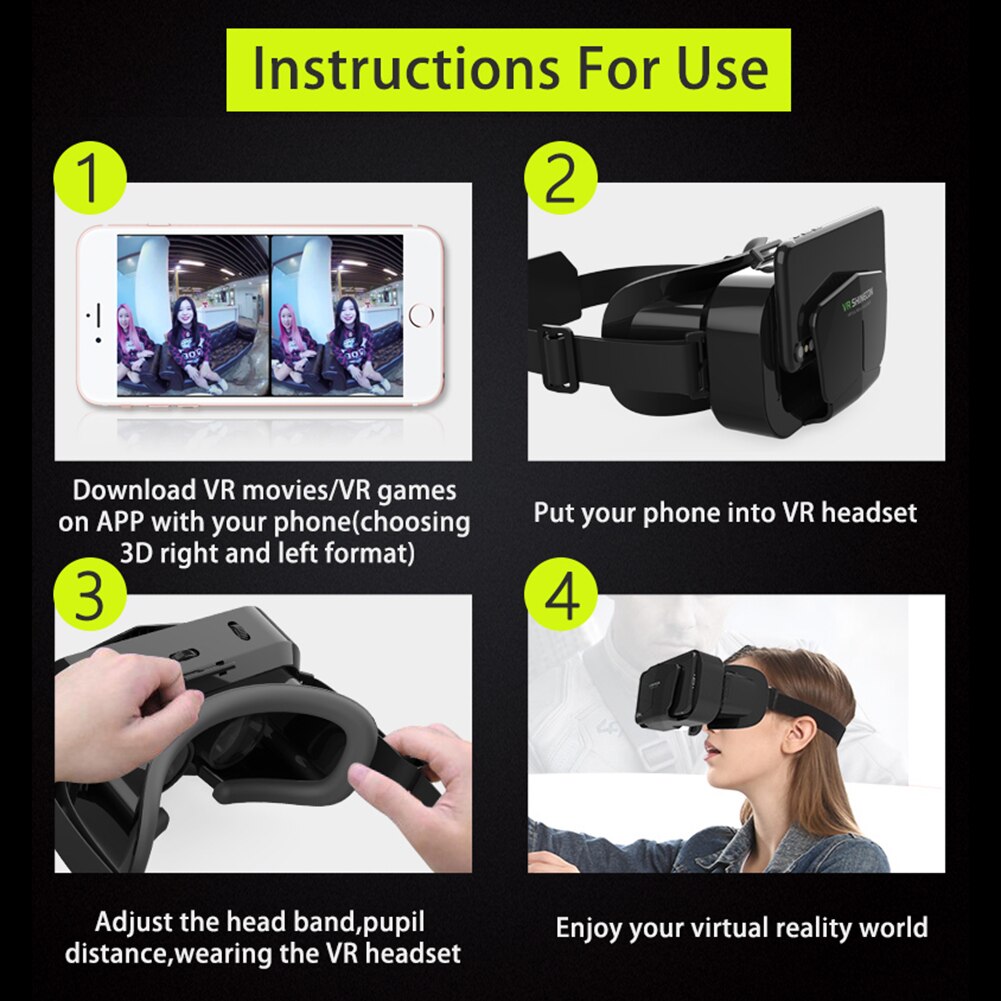 G10 VR Glasses Virtual Reality 3D VR Headset Helmet for 4.7-7.0 Inches IOS Android Smartphone Lenses Binoculars with Controllers