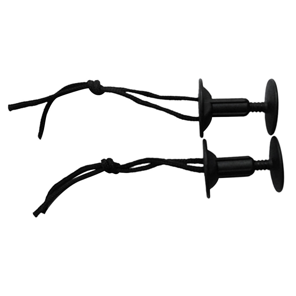 2 stück schwarze nylon-leash-stecker für bodyboards und surfbretter mit kabel, 50mm stärken