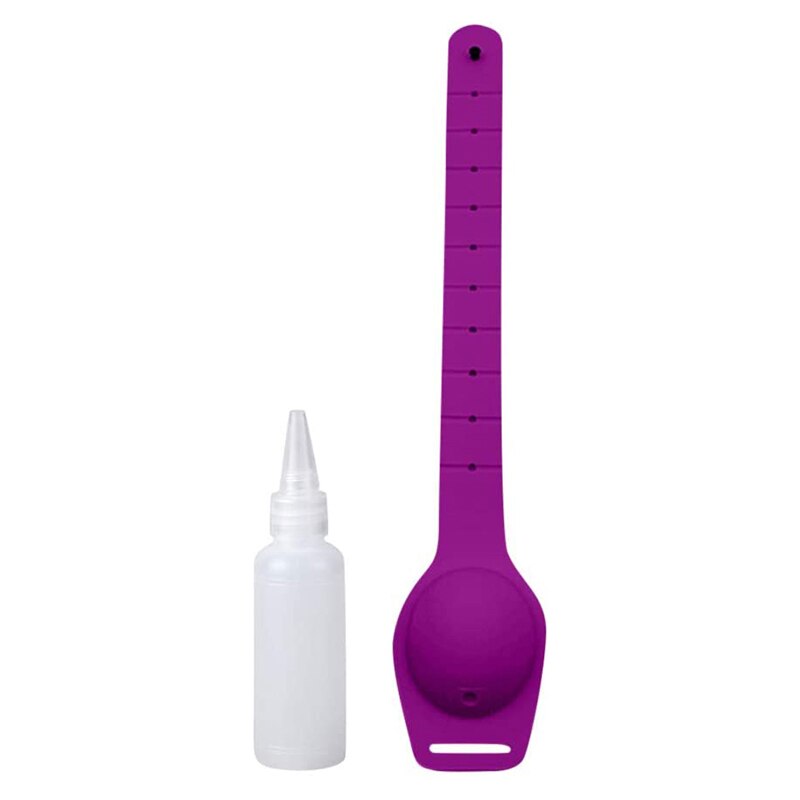 "Le meilleur" Gel de nettoyage des mains rechargeable distributeur de bracelet 12-13ml capacité portable petit presse savon 889: VIOLET
