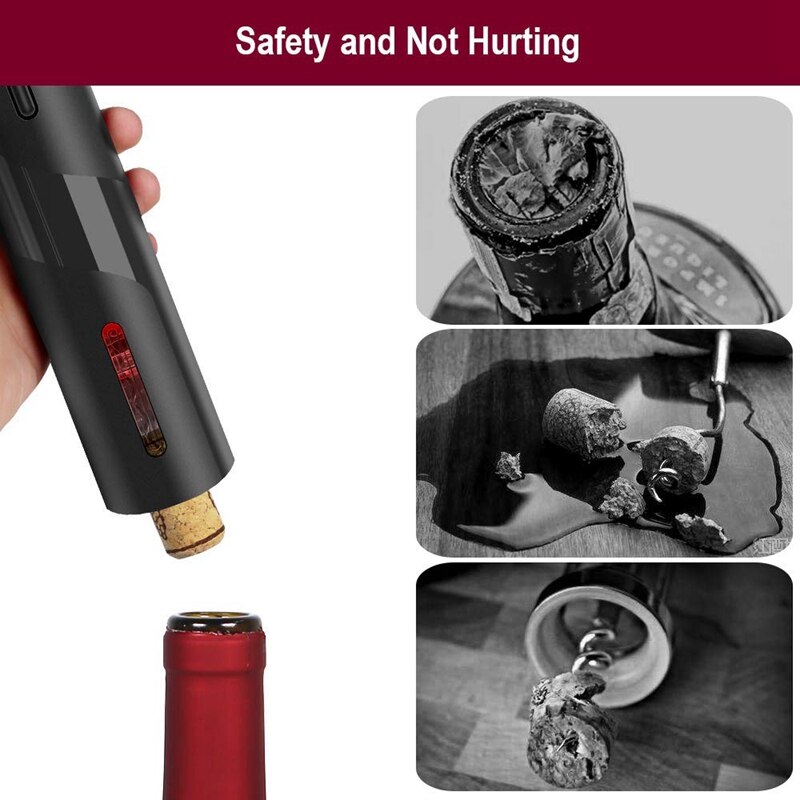 Electric Corkscrew Wine Bottle Opener Electric Kitchen Tools USB Charging Supplies Rechargeable Jar Opener Wine Corkscrew