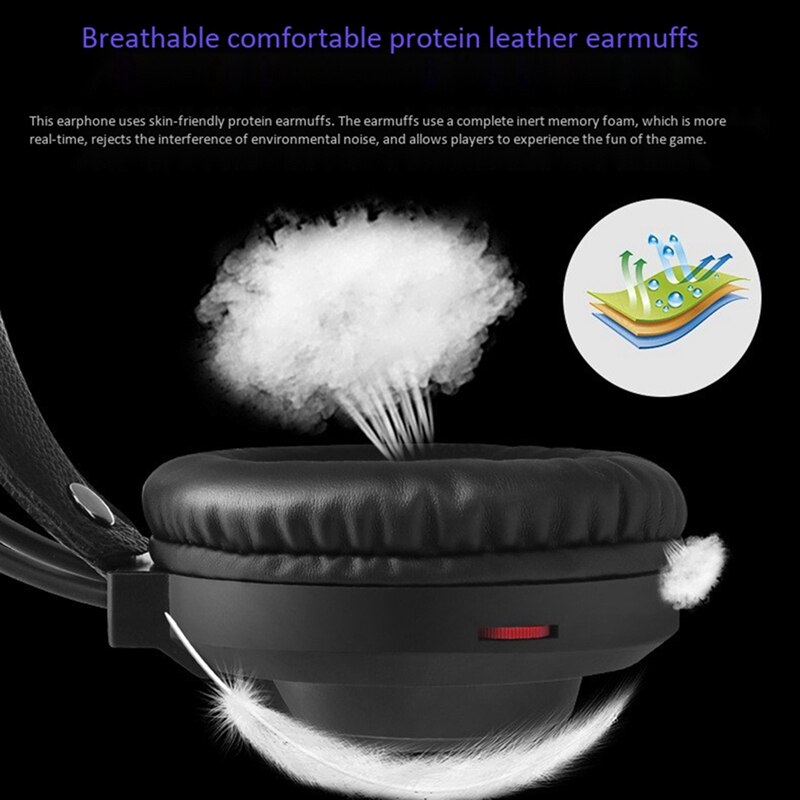 Headset Wired Headset 3.5mm Interface 5.1 Channel Wired RGB Lighting Gaming Headset