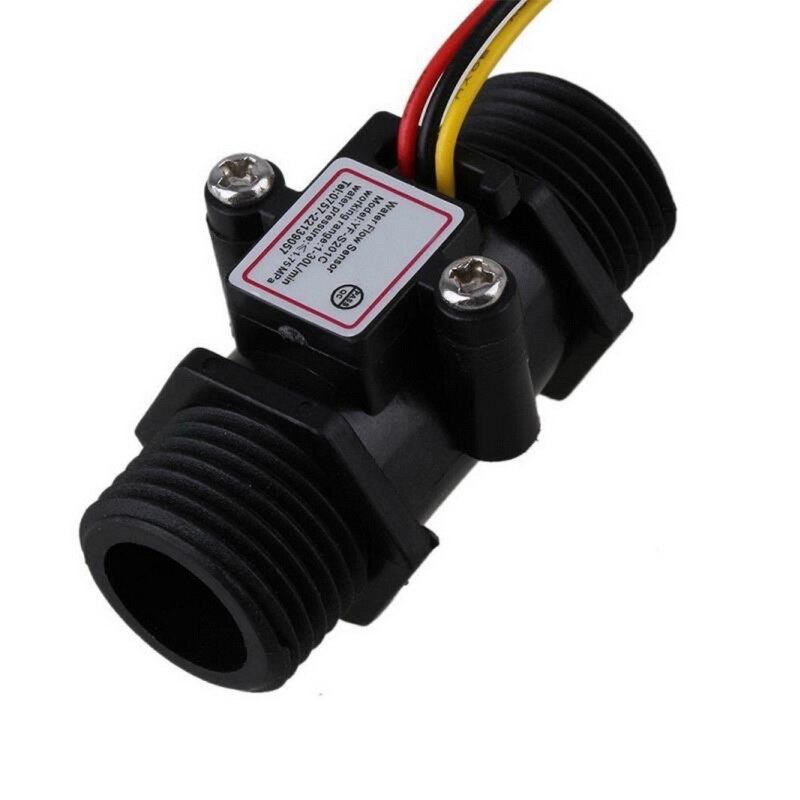 DC 5-18V Flowmeter Hall Flow Sensor Water Flow Sensor Water Control Liquid Flow Sensor 1-30L/min 2.0MPa YF-S201