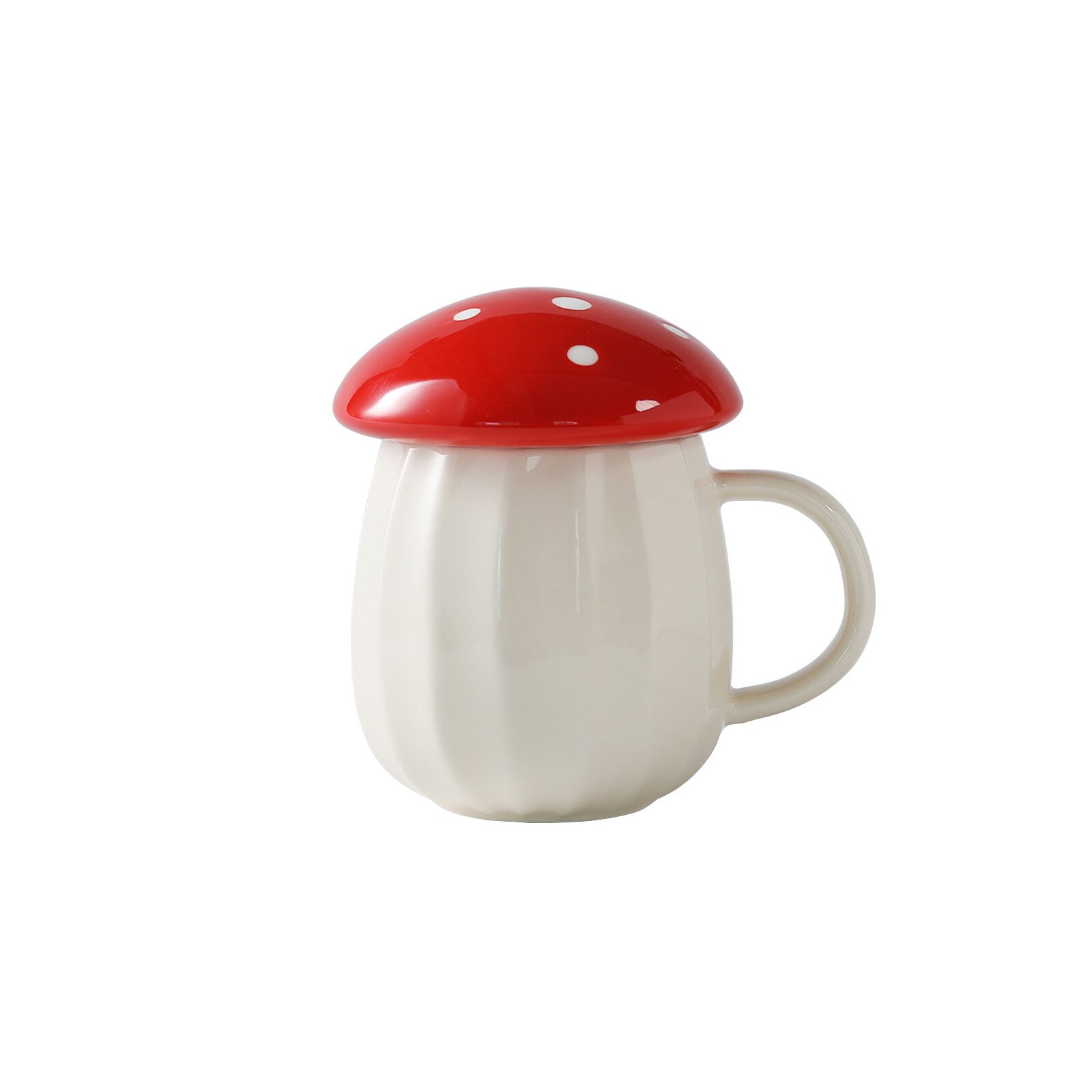 Taza de cerámica con forma de seta para mujer y Mamá, vaso de cerámica con tapa para café, leche y té, resistente al calor, de cumpleaños Ideal y: Rojo