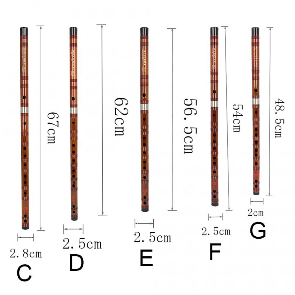 Bamboo Flute Woodwind Musical Instruments C D E F G Keys Chinese Transversal Flute