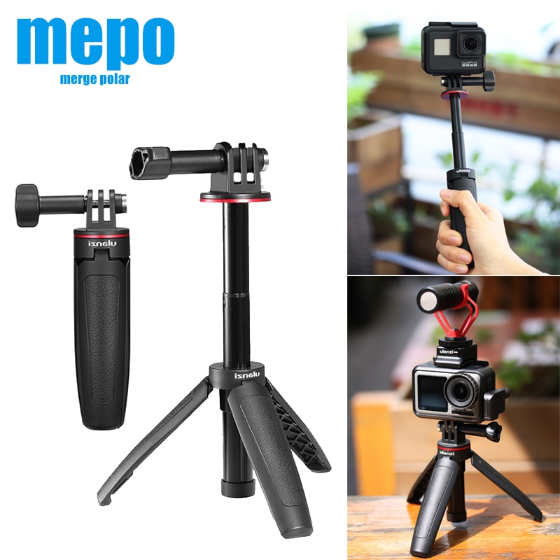 Go pro 9 vlog mini stativ bærbart håndtak for gopro hero 8 7 6 black session osmo action camera handle sports camera extender