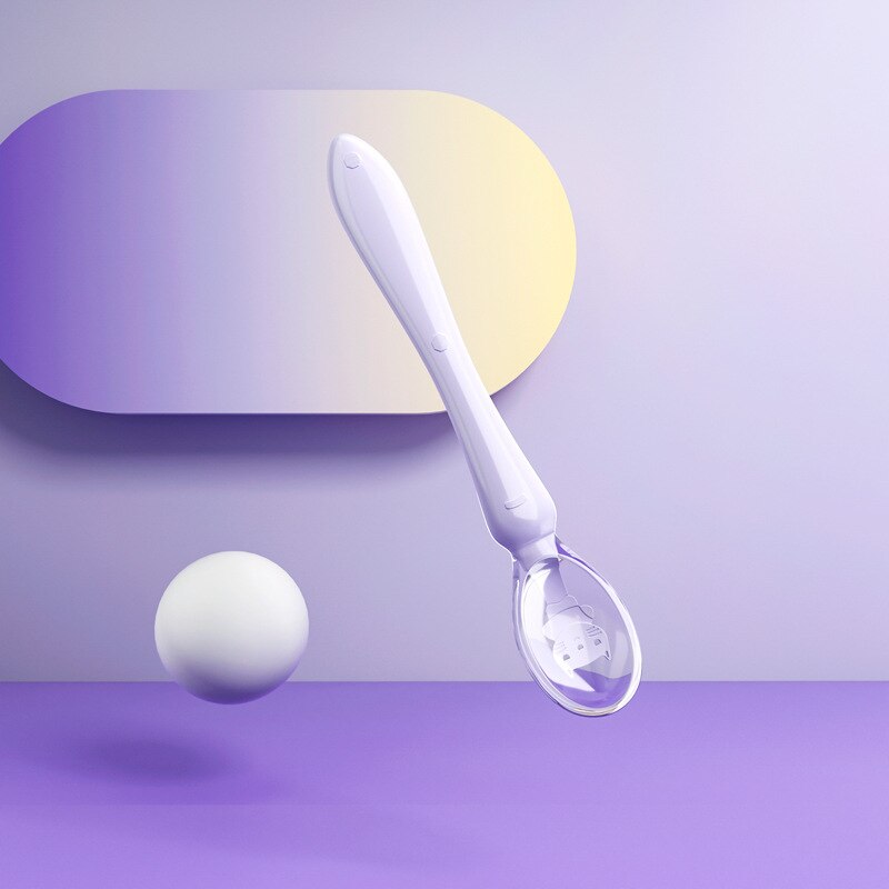 2 Packs Food Grade Silicone Baby Feeding Spoons Babies Infants Toddlers Self Feeding Training Spoons Baby Utensils: Silver