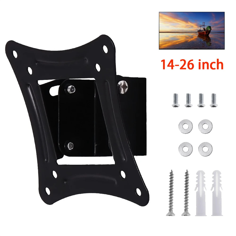 Universele TV Wandmontage Beugel 75/100mm pitch Vaste Platte TV Frame Standhouder Kantelhoek voor 14-26 inch LCD LED Vesa Monitor
