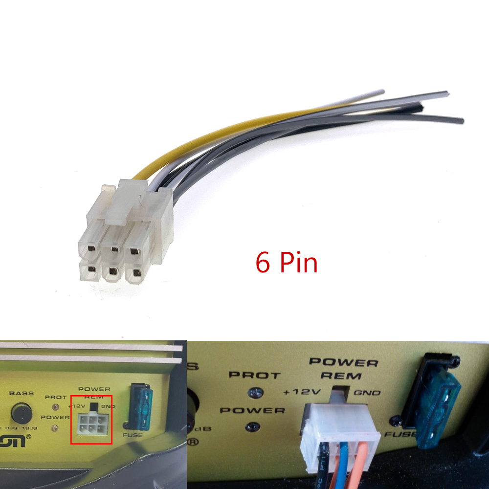 4 6 Pin Car Radio Wire Harness Power Cable For FUSION EN-AT1100 EN-AT1120 EN-AB1120 AB2120 For Alpine NVE-M300P PXA-H600 H510: WHITE