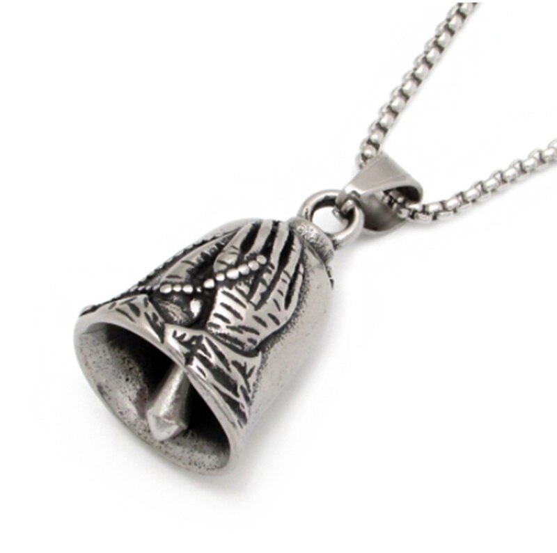 Punk Mode Gebed Bergamot Bells Mannen En Vrouwen Dubbelzijdig Bell Hanger Ketting: SILVER