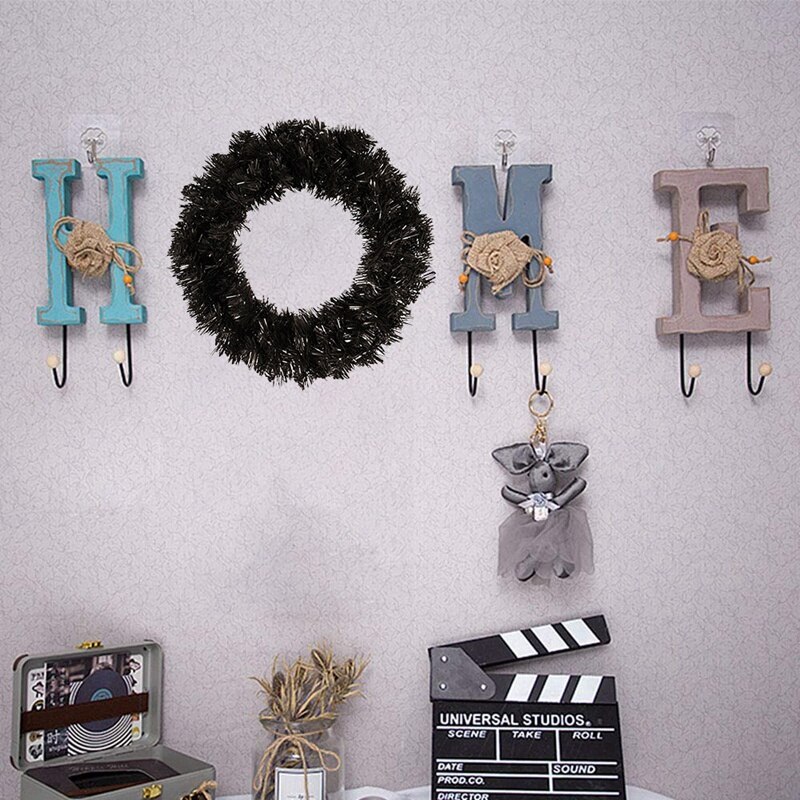 Pine Wreath Black Wreath Garland for Front Door Window Fireplace Christmas Decoration