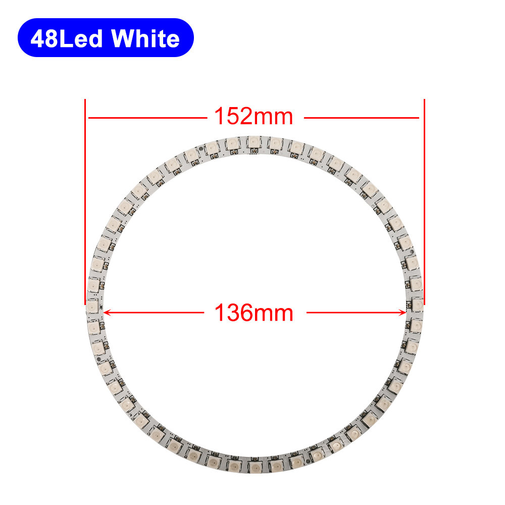 DC5V WS2812B DIY anillo Led direccionable individualmente WS2812 IC incorporado 5050 RGB módulos redondos círculo Arduino luz 8 a 148 píxeles: naranja