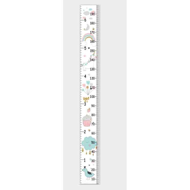 Baby Child Decorative Growth Chart Cartoon Height Measurement Hanging Rulers Wall Decor for Nursery Kids Child Boys Girls: D-Rainbow