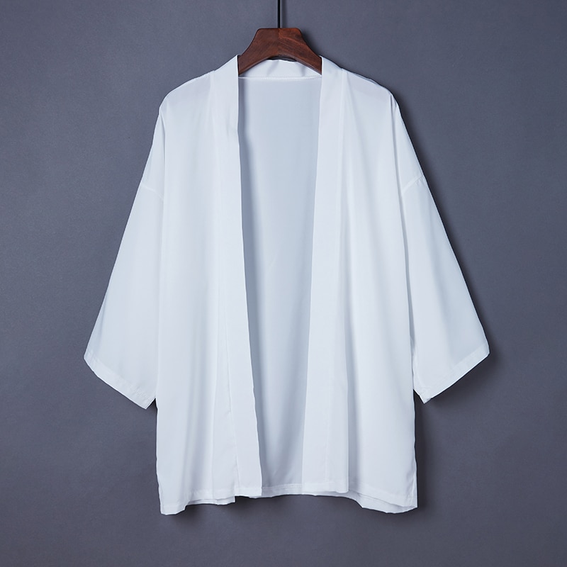 Spring Summer Plain Color Coat Japanese Kimono Cardigan Kimono Haori For Woman Man Loose Thin Outer Garment