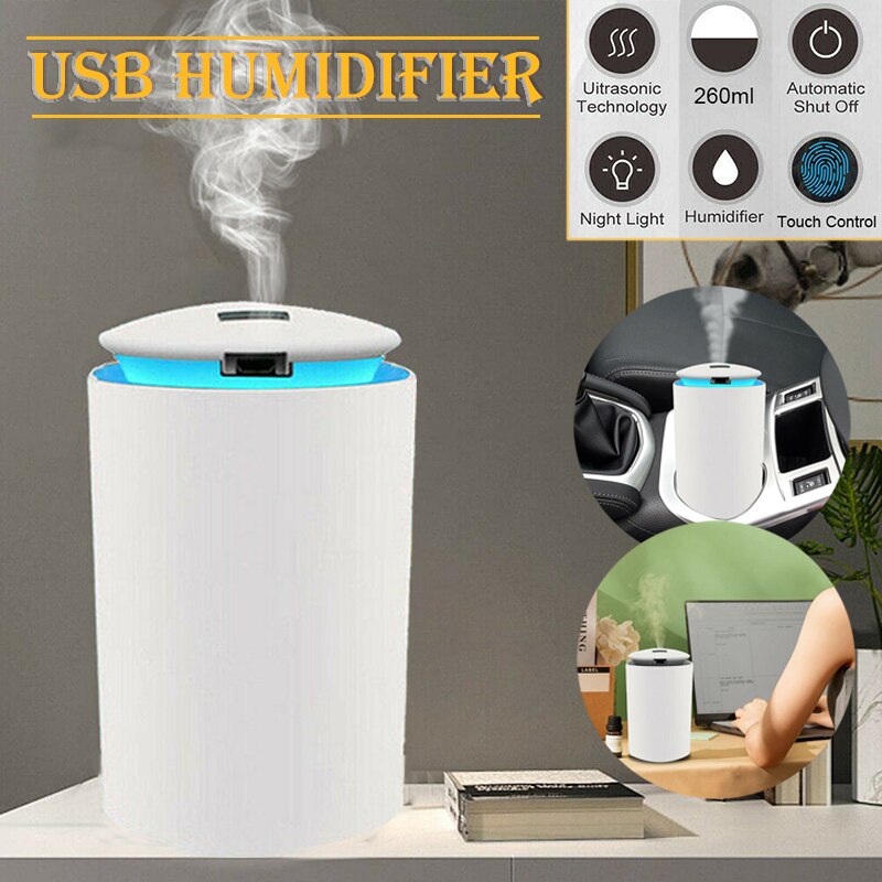 Mini Steam Air Purifier Aroma Diffuser Essential Portable USB LED Light Air Humidifier Diffuser Aroma Mist Purifier Car Home