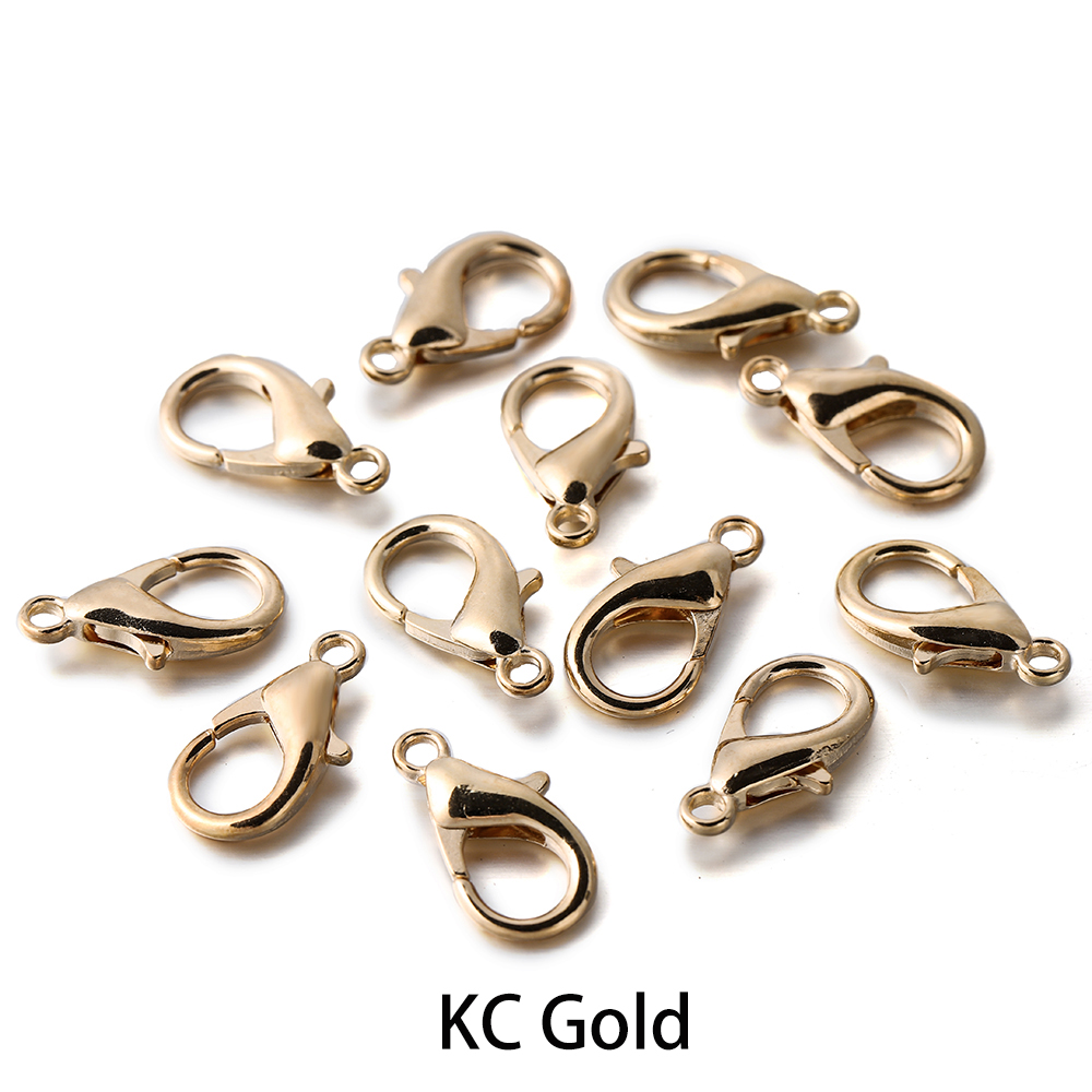 100 teile/los Metall Karabiner für Armbänder Halsketten Haken Kette Verschluss Zubehör für DIY Schmuck Machen Erkenntnisse: M / Grau