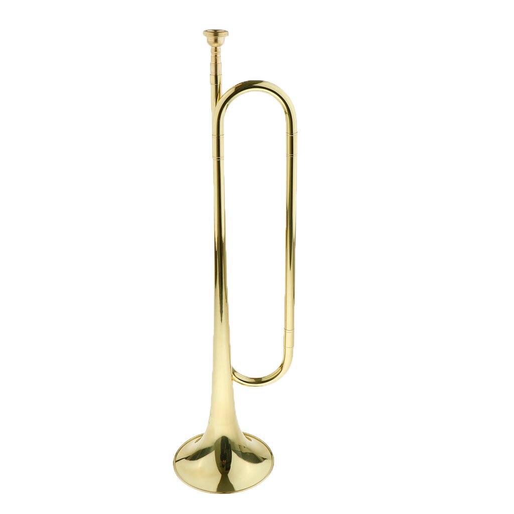 Brass Bugle, B Flat Cavalry Trumpet, Musical Instrument for Children Kids School Students Band