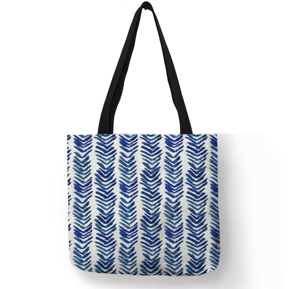 Tote Bag pieghevoli in lino Eco motivo geometrico Dot stampa foglia fresca per borse per la spesa femminili borsa di stoccaggio di grande capacità Bolsa: 003