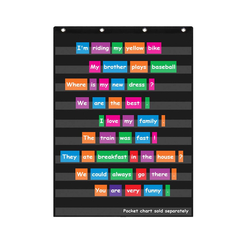 10 Giant Standard Insert Card Home Scheduling Easy Mounting Transparent Pocket Chart Classroom Teaching Learning Resources