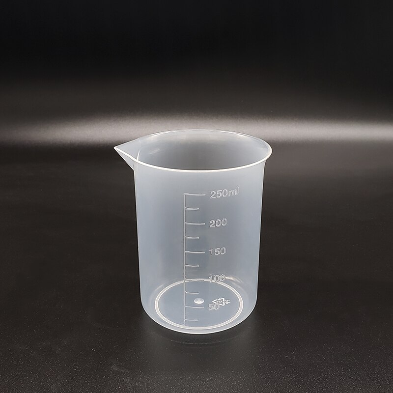 3pcs Plastic beaker in low form ,Capacity 250ml,Plastic measuring cup,Laboratory plastic beaker